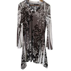 Y2k The Pyramid Collection Asymmetrical Velvet Dress Sz S Fairy Grunge Boho